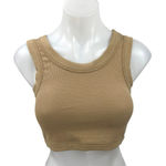 Madewell Brown Tan Waffle Knit Sleeveless Cami Camisole Crop Sweater Tank Top XS Photo 0
