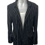 Ilona Women's Black Velvet Velour Striped Long Sleeve Blazer Coat Jacket Size S Photo 0