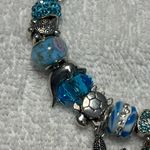 Beach Theme Starfish Dolphin Sea Turtle Charm Bracelet Blue Photo 3