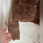 Maje  Belia‎ Faux Fur Jacket in Brown NWT Size 40 Large Photo 5