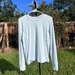 Lululemon  Its Rulu Run Long Sleeve Shirt in Blue Linen Size 10 Photo 2