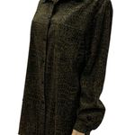 Vintage Reptile Print Sag Harbor Button Up Collared Shacket Shirt Jacket Size 14 Brown Photo 3