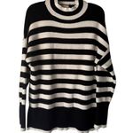 Philosophy Striped Mock Neck Knit Sweater Black White Oversized Medium M Photo 0