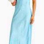 Vince NWT  Crinkled Satin Bias Cut Satin Maxi Dress size Medium light blue Photo 0