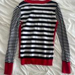 Pink Rose   Black and White Striped Top with Red Trim Photo 2