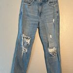 Hollister Curvy High Rise Blue Ripped Mom Jeans Distressed Vintage Stretch SZ 26 Photo 0