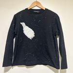 Yoshi Kondo Paris Cotton Art to Wear Embellished Bird Crewneck in Black Medium Photo 0