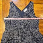 Motherhood Maternity  Navy Blue Chiffon Maxi Dress V Neck Size Medium Photo 5