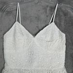 EXPRESS Shirt Womens Small White Babydoll Ruffle Romantic Feminine Neutral Fairy Photo 3