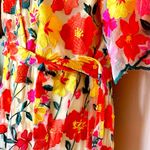 One Loved Babe Tan Orange Red Yellow Pink Floral Embroidered Tulle Maxi Dress. Size undefined Photo 7