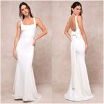 Lulus LULU’S Loving Fate White Bow Square Neck Backless Maxi Dress Photo 1