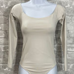 Babaton  Beige Long Sleeve Bodysuit Photo 0