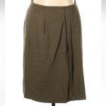 Calvin Klein Vintage Olive Green Brown Wool Wrap Pencil Skirt Size 14 L XL Photo 5