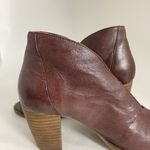 Lucky Brand  Joal Bootie Size 6.5 M Raisin Wild Leather Maroon Peep Toe Heel Photo 10