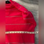 kim rogers NWT  Size L Pink Silver Stripe Metallic Mock Neck Oversized Sweater Photo 5