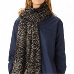 100% Wool Inouïtoosh “Walter” Wool Scarf – Navy & Mustard Buffalo Design Yellow Photo 5