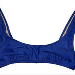 J.Crew Heritage Scoop Neck Bikini Top Size M Blue Retro Swim Beach Classic New Photo 0