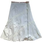 Saint Tropez West  100% Linen Boho Maxi Skirt White Womens Size 8 Cottagecore Photo 3