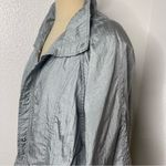 Vintage 80s Lightweight Jacket Shimmer Silver Tudor Court Mid Length Size Medium Photo 5