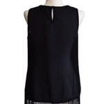 YA Los Angeles Top Blouse Black Silk Blend Sleeveless Fringe Hem Top Small NEW Photo 5