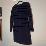 Boden Sweatshirt Dress Cotton Navy Blue Velvet Burnout Zebra Tiger Stripes 4R Size 4 Photo 8