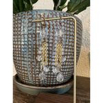 Vintage Gold Plated Clear Drop Dangle Earrings Womens‎ Fashion Jewelry EUC Photo 3