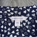 Popsugar  Navy Blue White Heart Dress XS Button Down Pockets Photo 5