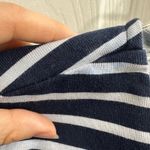 Rafaella  Nautical Sailing Navy Striped Lace-up Neckline 3/4 Sleeve Top Coastal Photo 5