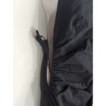 ZARA  Black Ruched Side Midi Dress Strapy High Slit Women's Large Party Cocktail Photo 5