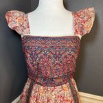 Haute Hippie Flutter Sleeve Twin Print Flounce Hem Floral Maxi Dress Photo 3