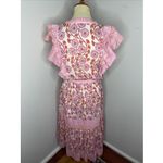 Alicia Bell Phoebe Silk Cotton Midi Dress in Pink‎ Large L Pink Photo 3