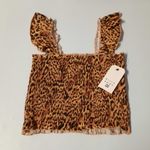 Billabong  Crop Top Women's Small Brown Animal Print Sleeveless Stretch Casual Photo 2