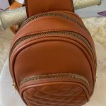 NWT SUGU Aurora Diamond Quilted Triple Compartment Crossbody Sling Bag Tan Photo 3
