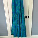 Theia evening event gown size 2 mermaid floral ruched designer formal wedding Blue Photo 7