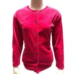 Cherokee Large Red Velour Button Front Long Sleeve Cardigan Top City Chic Casual Photo 1