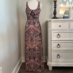 Soma ‎ Soft Jersey Sleeveless Maxi Dress Pink Black Paisley Size XS Photo 5