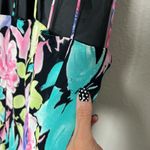 vintage 90s black floral classy high neck halter strappy back midi dress Size M Photo 9