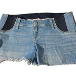 Isabel Maternity  DENIM BLUE JEANS MIDI SHORTS SIZE 4 EUC #7740 Photo 0