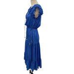 Karina Grimaldi  Sabrina‎ Maxi Dress Tiered Short Sleeve Silk Blend Blue Size XS Photo 8