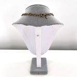 J.Crew  Clear Rhinestone Triad Statement Necklace Antique Brass Photo 5