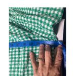 IZOD Womens Green Gingham Check 3/4 Sleeve Square Neck Blouse Top Photo 10