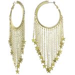 Anthropologie New Stella & Ruby Crystal Star cascading chain fringe statement Hoop earring Photo 1