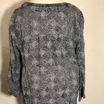 Old Navy long sleeve blouse Top shirt abstract Medium flowy dressy casual black Photo 2