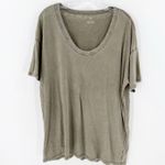 Aerie Olive Green Distressed Oversized Short Sleeve Tee Women's Size Medium Photo 0
