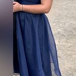 Lulus NWOT Significant Splendor Navy Organza Pleated Puff Sleeve Midi Dr… Photo 10