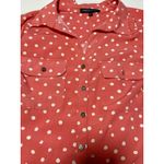 Adrienne Vittadini  Blouse Peach Polka Dot Women’s Size S Photo 3
