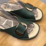 Fly London  Leather Mules Block Heel EU 36 / 5.5-6 Jade Green Comfort Shoes Photo 3