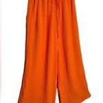 Faithfull the Brand Rupina Flare Leg Crinkle Pants Tangerine Size 4 NWT Photo 2