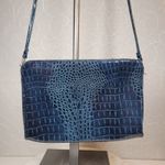 VTG Crocodile Crossbody Purse Blue Blue Embossed Leather Zipper‎ Lined Photo 9