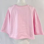 BP New  Flower Embroidered Short Sleeve Cropped Sweatshirt Pink Photo 9